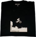 cliff jump Black short sleeve mountain bike t-shirt